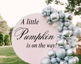 Baby Shower Party Decal Sign - A Little Pumpkin is on the Way Arch Sticker, Gender Reveal Baby Shower Decor Sign Fall Baby Shower Decoration