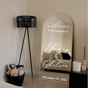 Welcome to the engagement Mirror Decal - Soon to Be Mr & Mrs Custom Mirror Lettering Decal Sticker - Custom Marriage Wedding Decoration