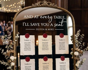 Wedding Memorial Decal, Save You A Seat Vinyl Lettering, Seating Chart Header Sticker
