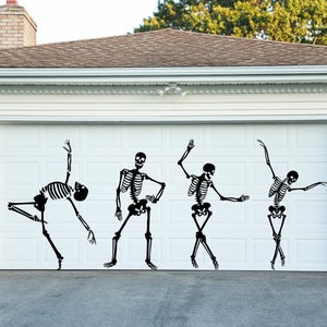 Large Dancing Skeleton Decal, Halloween Garage Decor, Window, Door, Wall Halloween Sticker, Halloween Outside Decoration, Spooky Decals