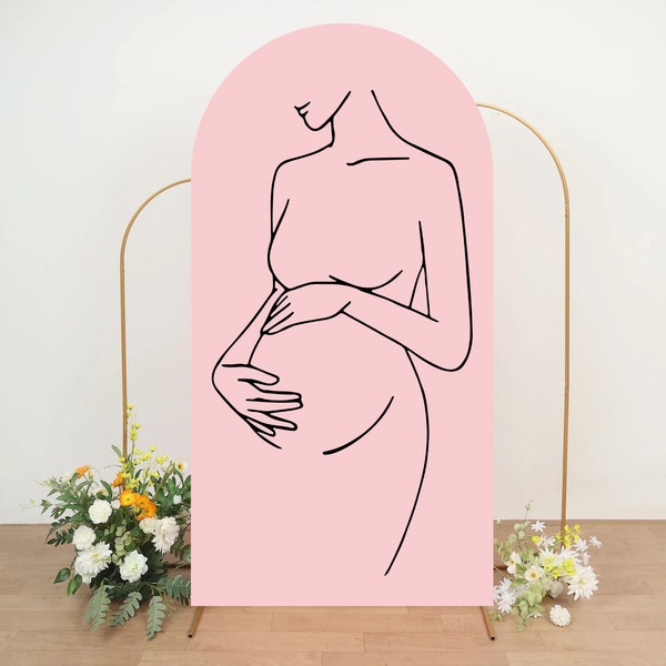 Baby Shower Wall Decal, Pregnant Woman Silhouette Wall Decal - Gender Reveal Party Decorations , Party Decor for Baby Shower Pregnant Mom