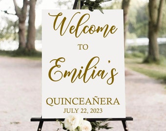 Quinceanera Welcome Sign Decal – Birthday Party Mirror Sticker
