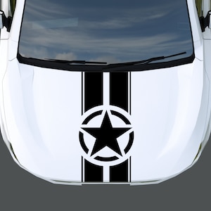 Car Hood Stickers US Army Star Car Sticker Military Vinyl Car Decal for Truck Pickup Vans Off Road Star Stripes Car Graphics Decals for Hood