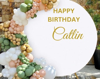 Personalized Happy Birthday Backdrop Decal – Party Name Sticker
