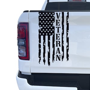 Veteran Vietnam Retired Distressed American USA US Flag Truck Tailgate Vinyl Decal U.S. Army Sticker for Vehicle