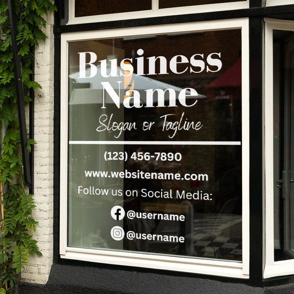 Custom Window Decal - Multicolor Company Name or Logo Storefront Vinyl Sticker Window Door Lettering - Customizable Permanent Sign Decal