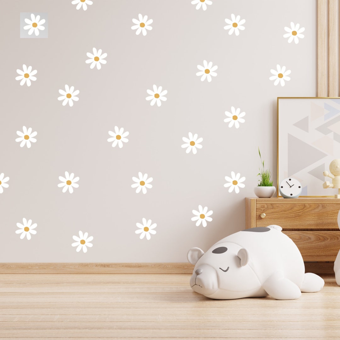Daisy Flower Wall Decal - Flower Wall Stickers - Boho Decor Kids Room ...