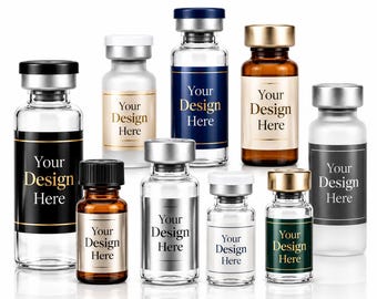 Custom Peptide Vial Labels, Waterproof Gloss Vinyl Stickers, Private Label Bottle Labels