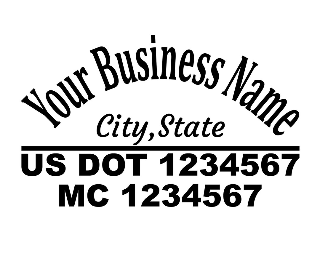 Custom Us Dot and Mc Number Decals Us Dot Trucking Decals Etsy