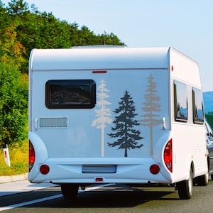 Adesivo in vinile per camper con alberi di pino - Adesivo per camper - Adesivo per camper - Adesivo per alberi di pino per veicolo - Decorazione murale per camper con foresta