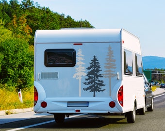 Pine Trees RV Vinyl Decal – Forest Mural Camper Decoration