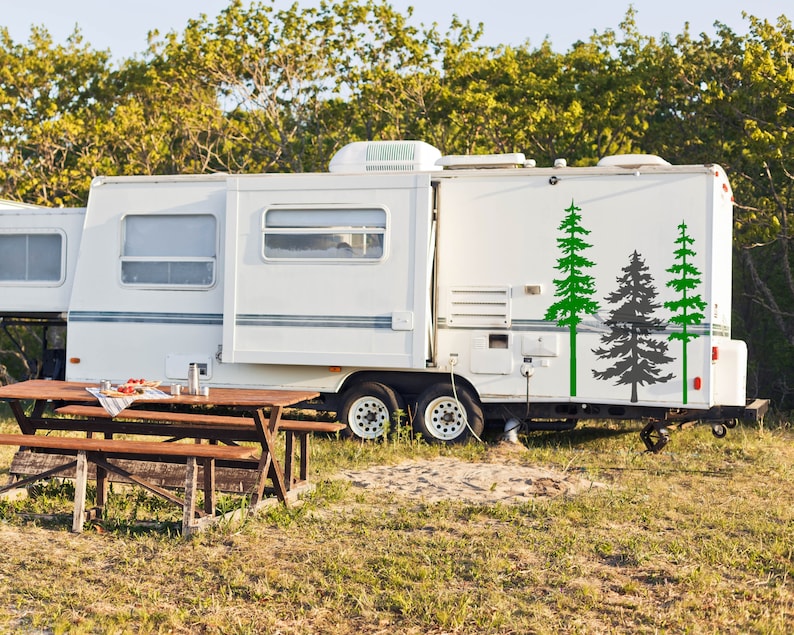 Pine Trees RV Vinyl Decal – Forest Mural Camper Decoration - Etsy