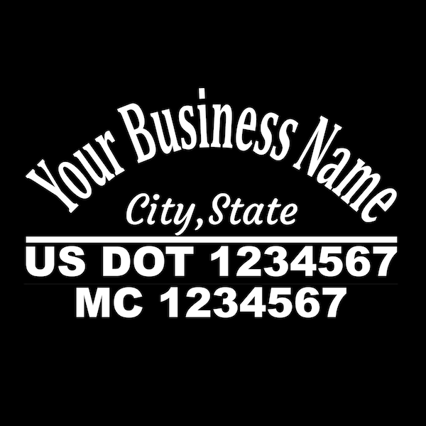 Custom US DOT Trucking Decal Stickers tow truck, trucking, 18 wheeler, Van MC number company logos mc numbers weather proof and permanent