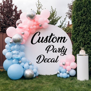 Geburtstag Aufkleber für Party Ballonbogen, Partydekoration, Vinyl Party Aufkleber, personalisierte Partyaufkleber Schild Schriftzug