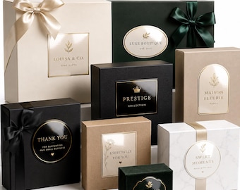 Custom Logo Gift Box Labels, Waterproof Vinyl Packaging Stickers