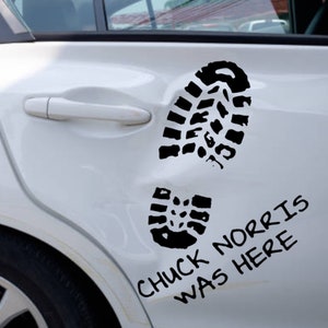 Car Dent Sticker Chuck Norris Was Here HQ Vinyl Sticker Decal For Car Auto Truck Metal Window Great for Dents Repair
