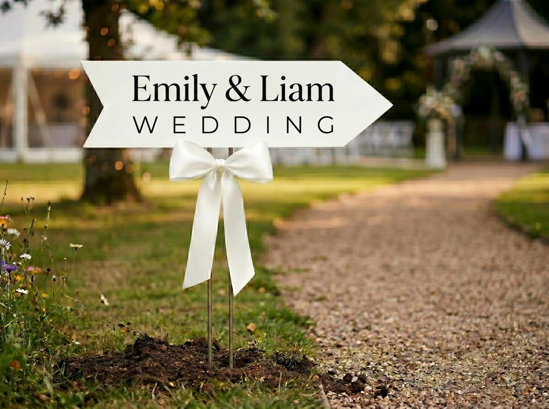 Wedding Direction Sign, Ceremony Reception Parking Arrow, Guest ...