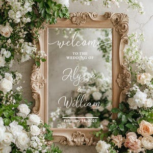 Welcome to the Wedding of Mirror Decal - Custom Mirror Lettering Decal Sticker - Just Married - Wedding Marriage Decoration