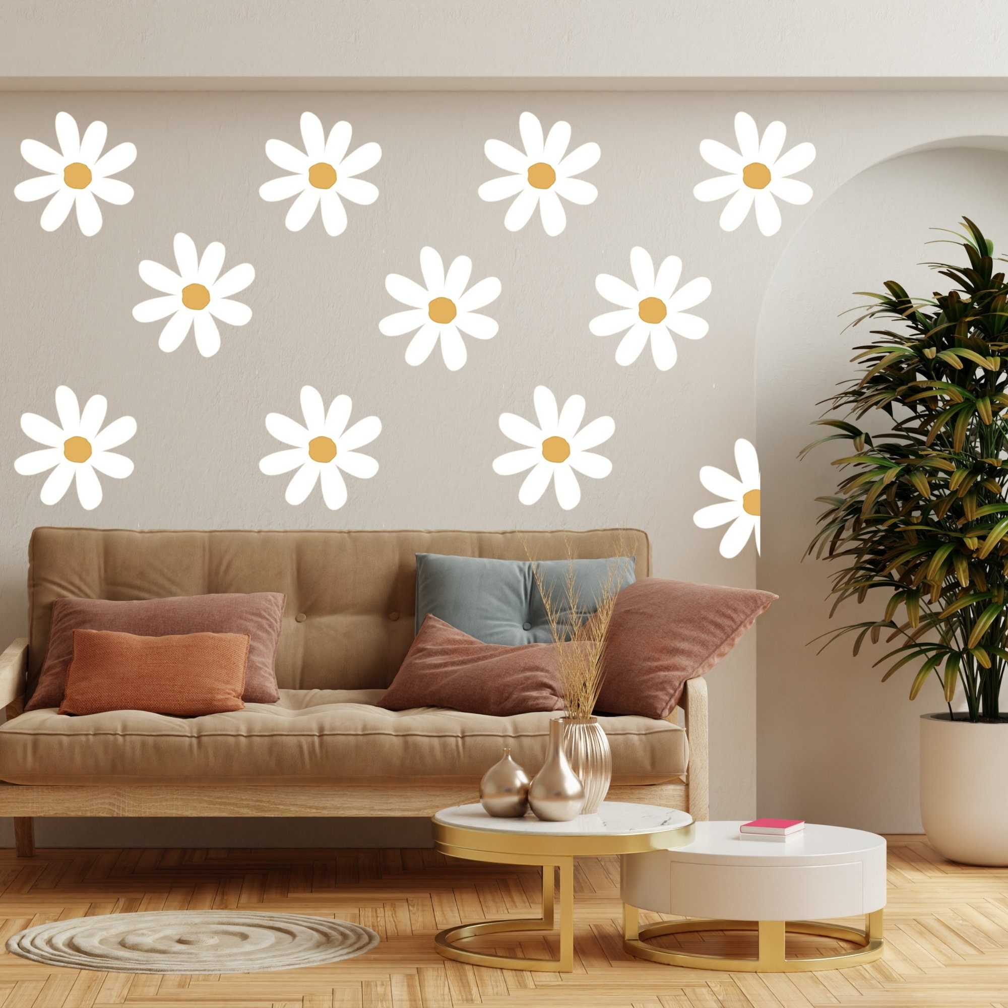 Adesivi murali floreali astratti boho, decorazioni per la camera dei bambini - Italia