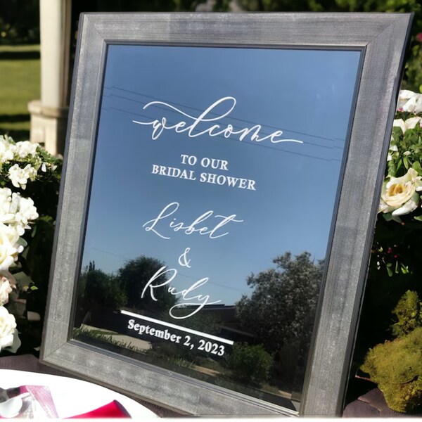 Bridal Shower Mirror Sign Etsy