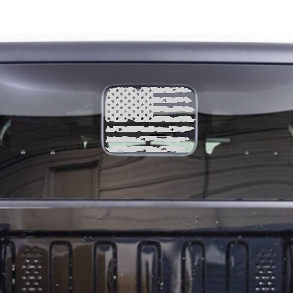 Distressed American Flag Decal Fits Jeep Gladiator Rear Window - Rear Windows Decals, Patriotic American US Flag Decal