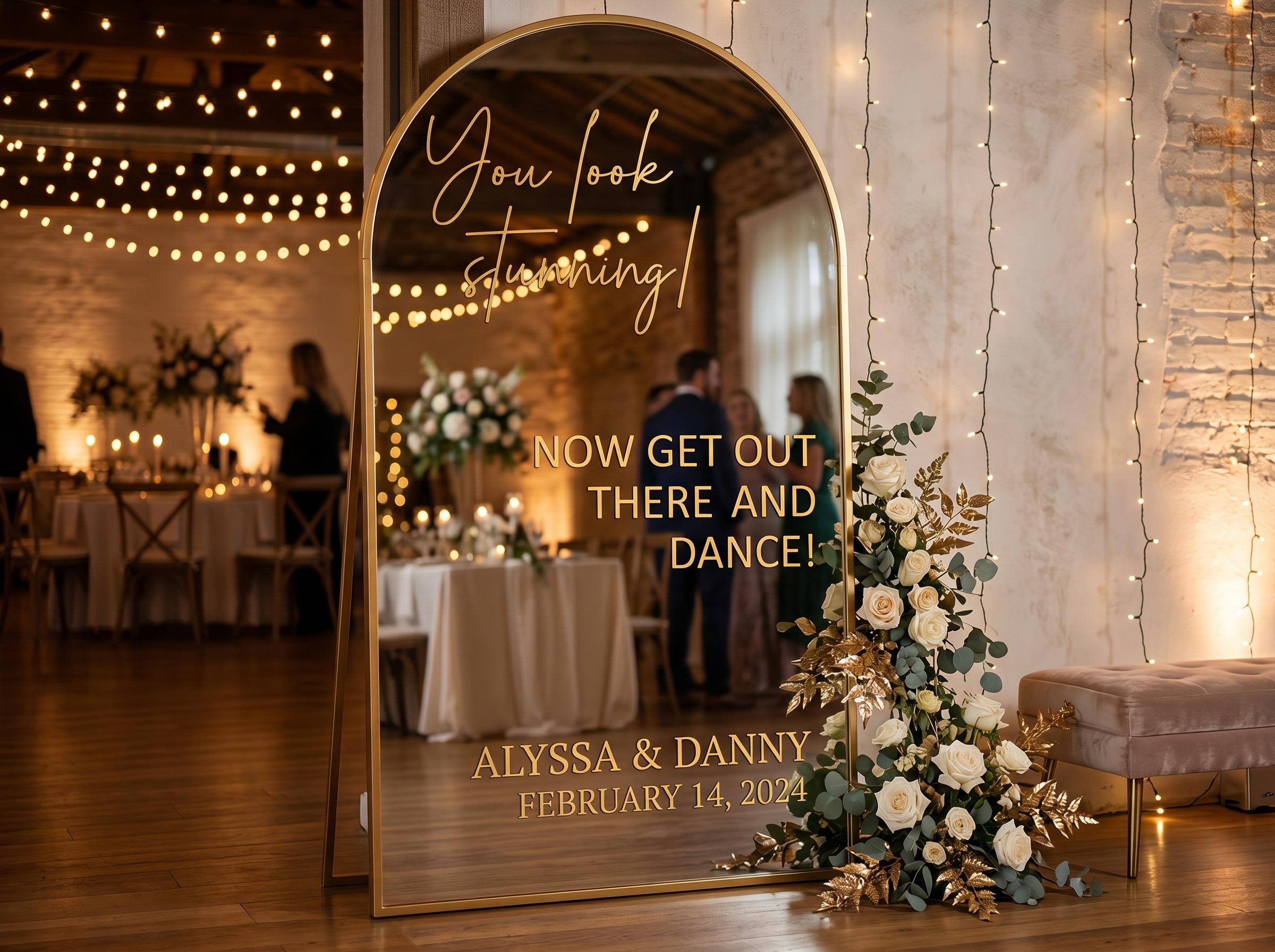 Wedding Mirror Vinyl Decal, Personalized Selfie Sign Decor, You