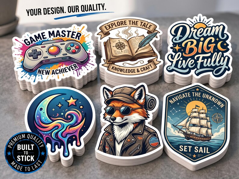 1000 Custom Vinyl Stickers, Personalized Logo Stickers, Waterproof ...