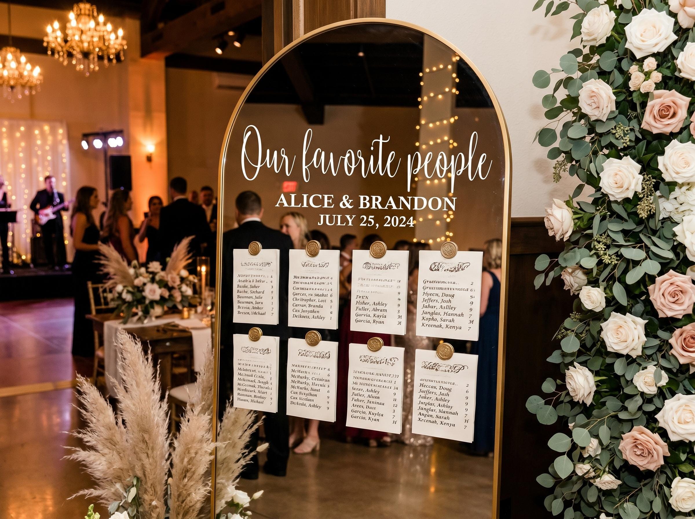 Mirror Seating Chart Decal