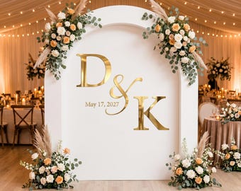 Custom Wedding Backdrop Decal, Personalized Names Vinyl Sticker, Wedding Event Wall Sign Decor