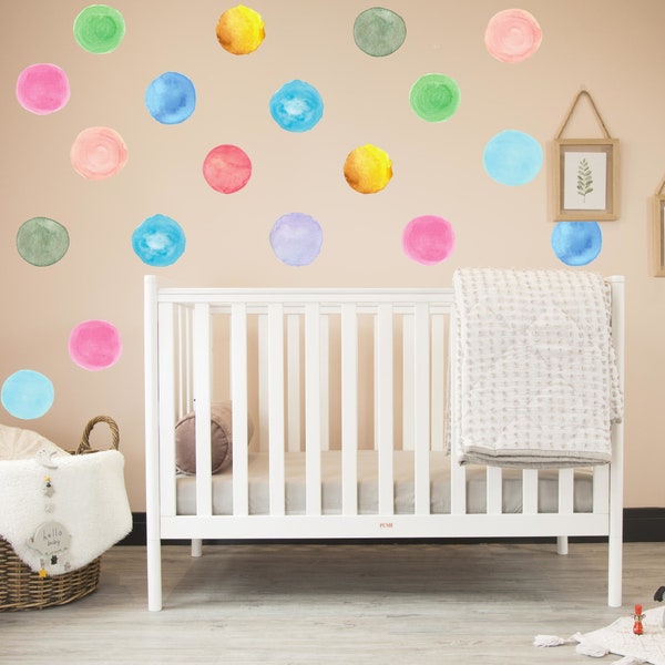 Polka Dot Wall Decals for Nursery - 100 pcs - Irregular Dots Wall Decal Kids Bedroom Polka Dots Boho Wall Sticker Pastel Polka Dot Decals