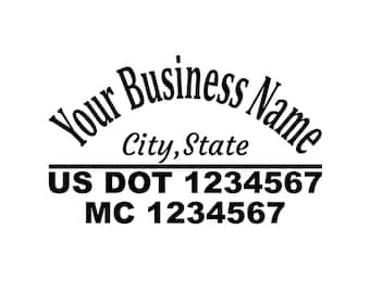 Custom Us Dot and Mc Number decals- Us Dot Trucking Decals- Tow truck Decals- semi truck decals - 18 wheeler- Personalized Company Logos