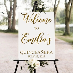 Quinceanera Decal for Mirror or Acrylic Sign Girls 15th Birthday Vinyl Decal Welcome Decal for Quinceanera Sign for Party Entrance