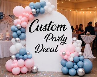 Vinilos decorativos personalizados para fiestas, letras de vinilo, arco de globos de cumpleaños