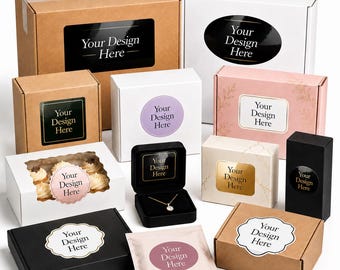 Custom Shipping Box Logo Stickers, Personalized Packaging Labels, Waterproof Gloss Vinyl Stickers, Custom Business Logo Labels
