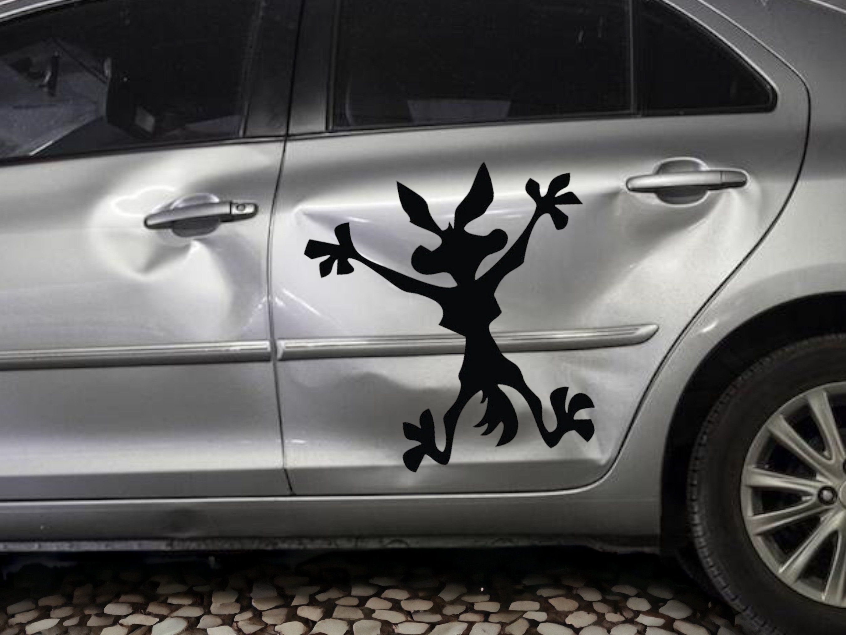 Car Dent Decal Wile E Coyote Splat HQ Vinyl Sticker Decal For Car Auto Truck Van Metal Window Great for Dents Splat Wiley