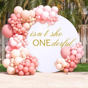 First Birthday Party Decal - Isn't She ONEderful Arch Sticker- First Birthday Decoration Decor Boy Girl, Birthday Girl Birthday One Year Old