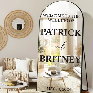 Welcome to the Wedding Wall Decal - Personalized Wedding Wall Decal Sticker - Customizable Wedding Design Names Mirror Window Sign Decal