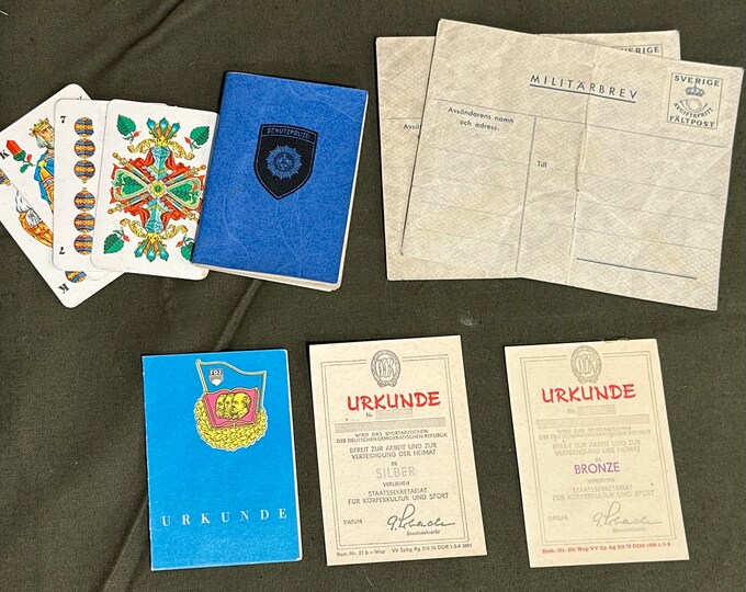 Cold War East Germany DDR Paperwork, Stationary, Stamps, Playing Cards ...