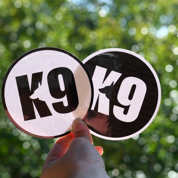 K9 Sticker mit Schäferhund Silhouette Wasserfest