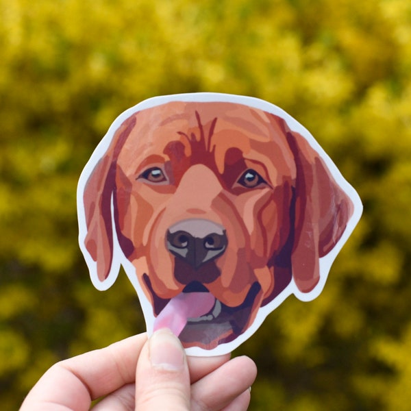 Fox Red Lab Sticker Water Resistant