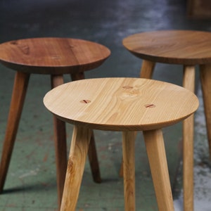 Round stool made of oak, ash or walnut image 5