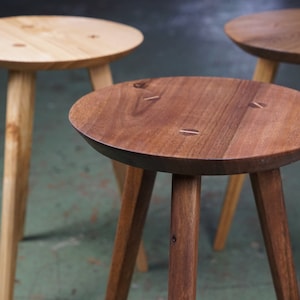 Round stool made of oak, ash or walnut image 10