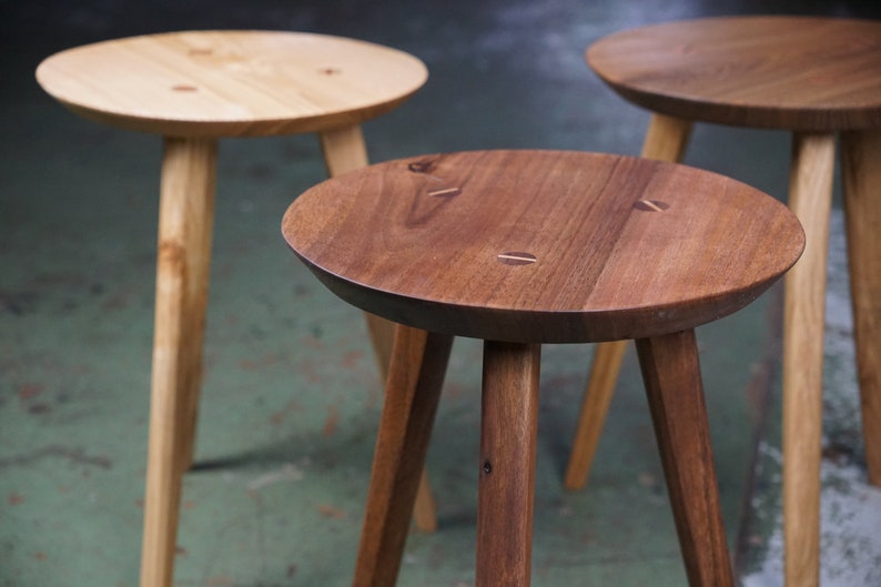 Round stool made of oak, ash or walnut image 10