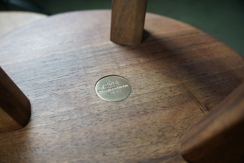 Round stool made of oak, ash or walnut image 9
