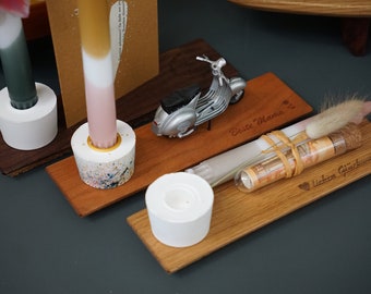 Gift set | Cash gift | Wedding gift | Candle holder | Candlestick | Gift idea | Candle | Mother's Day | Personalizable | Wood
