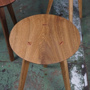 Round stool made of oak, ash or walnut image 3