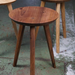 Round stool made of oak, ash or walnut image 7