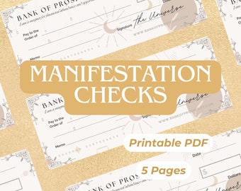 Manifestation Checks Manifesting Guide Abundance Checks Printable