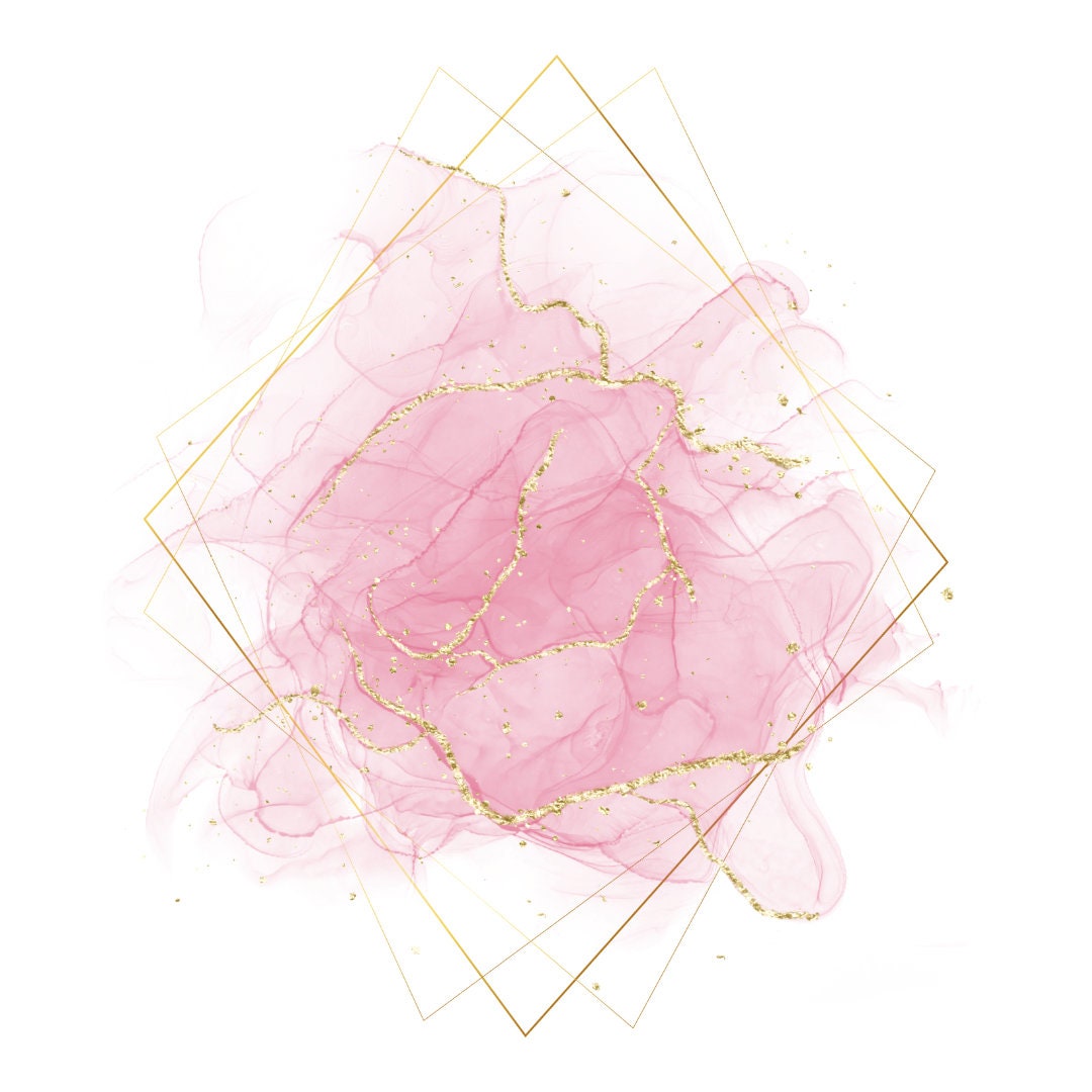Pink & Gold Logo Background, Logo Background, Watercolor Background