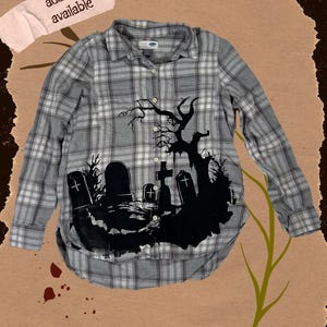Friedhof Button up (grau)
